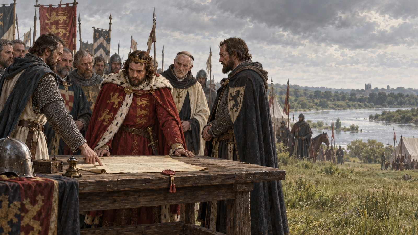 Magna Carta görüşmelerinin temsili tarihsel çizimi